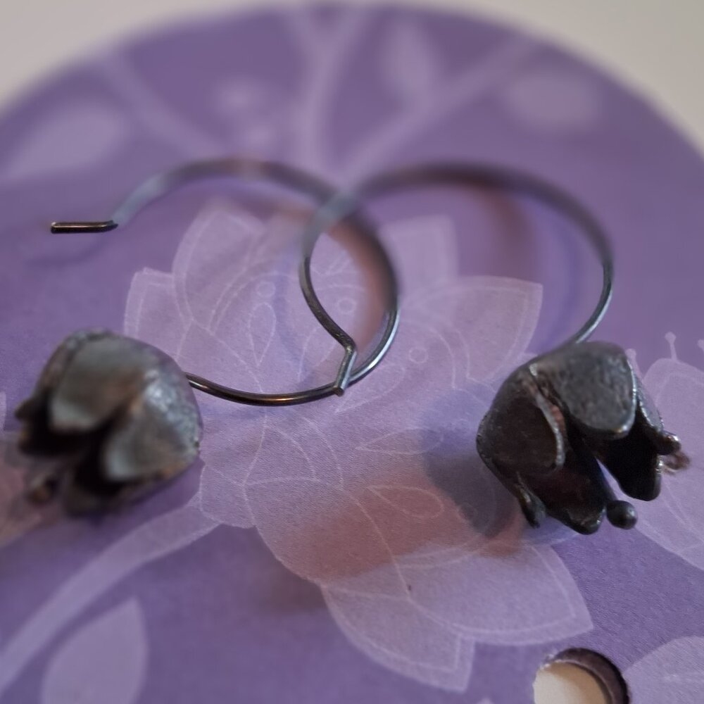 Silver Lily of The Valley Earring - Picture 3 of 6
